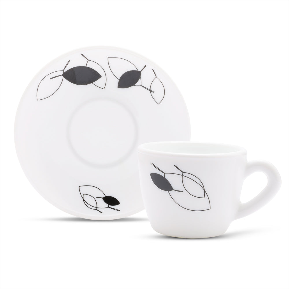 Larah by Borosil Shadow Cup n Saucer Set 90 ml x 12