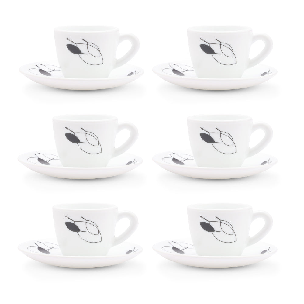 Larah by Borosil Shadow Cup n Saucer Set 90 ml x 12