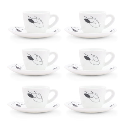 Larah by Borosil Shadow Cup n Saucer Set 90 ml x 12