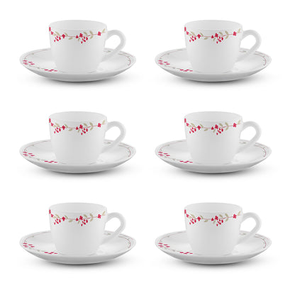 Larah by Borosil Verona Cup n Saucer Set 90 ml x 12