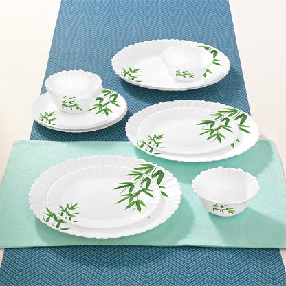 Larah by Borosil Bamboo Leaves Dinner Set 12 pc Set: Serves 4