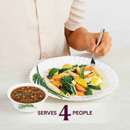 Larah by Borosil Crescent Dinner Set 12 pc Set: Serves 4