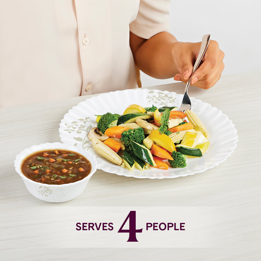 Larah by Borosil Ingot Dinner Set 12 pc Set: Serves 4