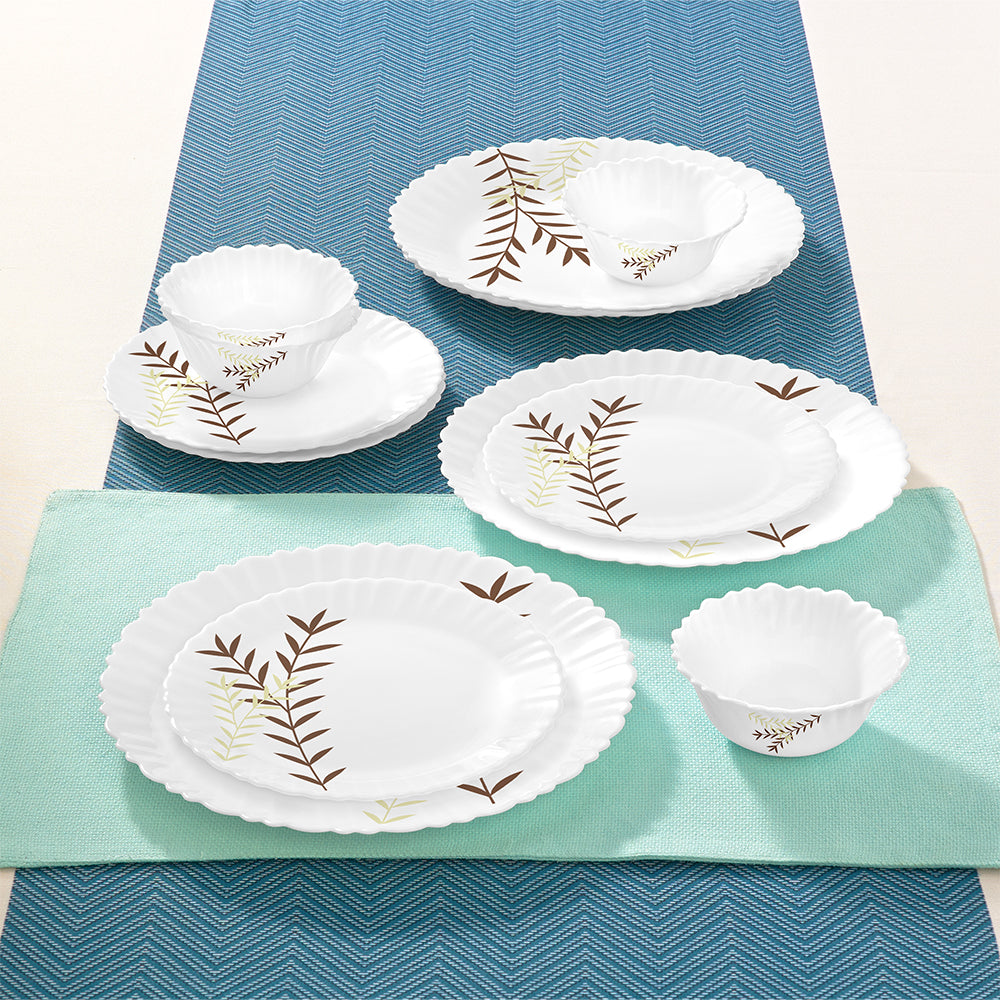 Larah by Borosil Oak Dinner Set 12 pc Set: Serves 4