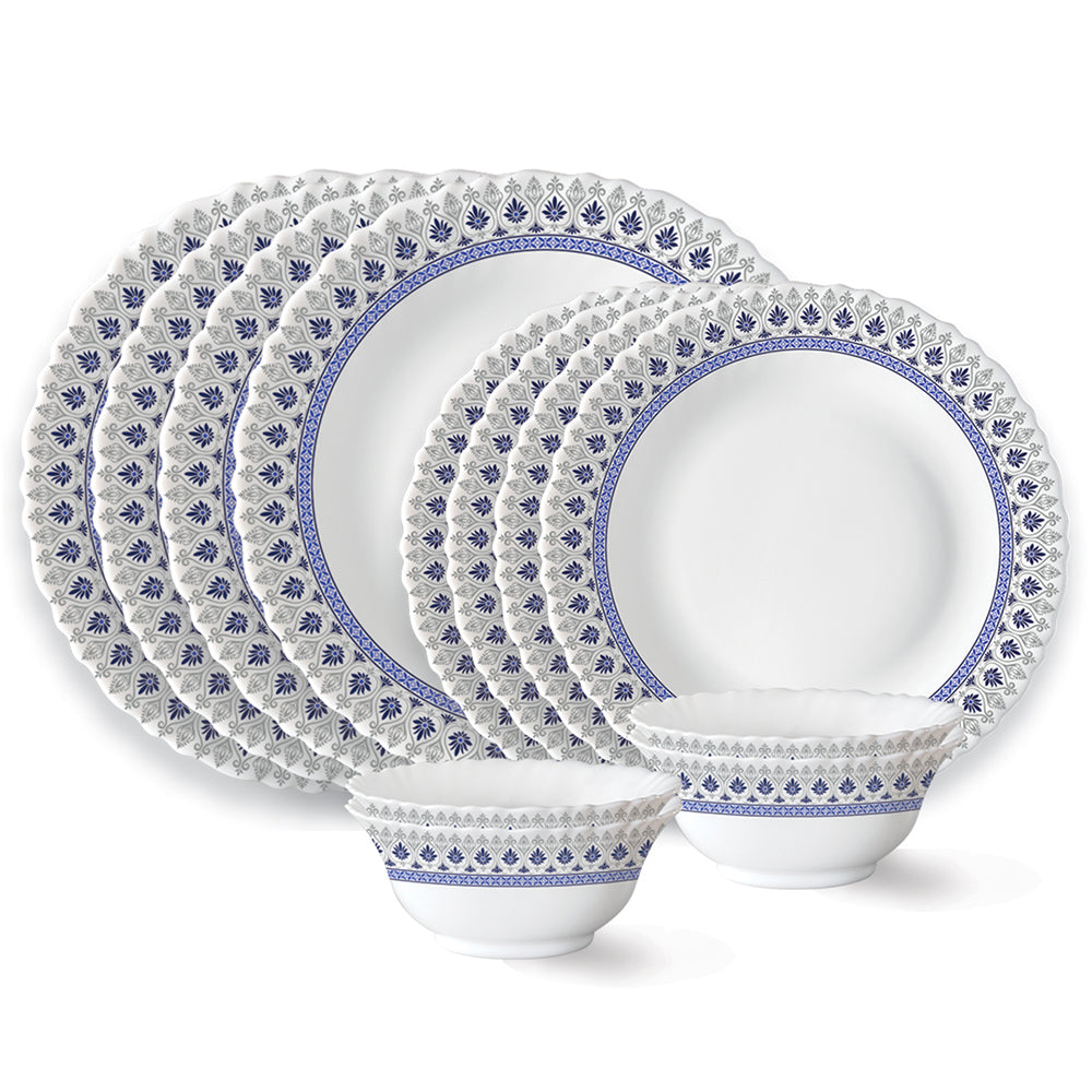 Larah by Borosil Ocean Dinner Set 12 pc Set: Serves 4