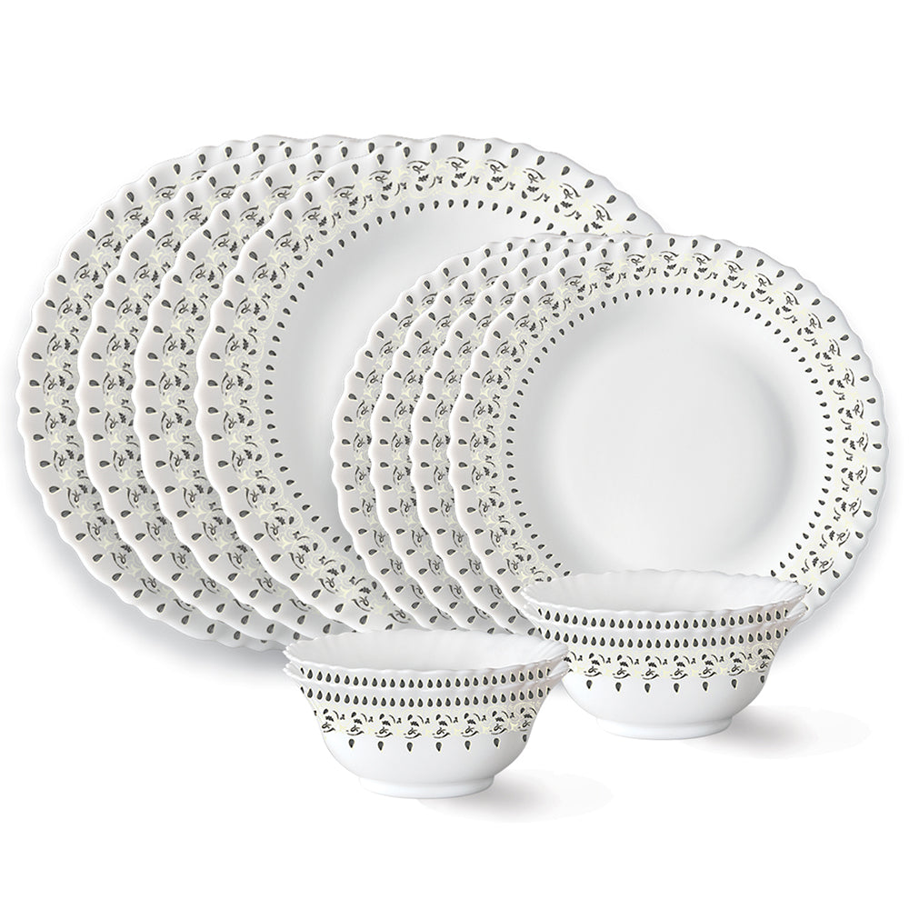 Larah by Borosil Ora Gold Dinner Set 12 pc Set: Serves 4