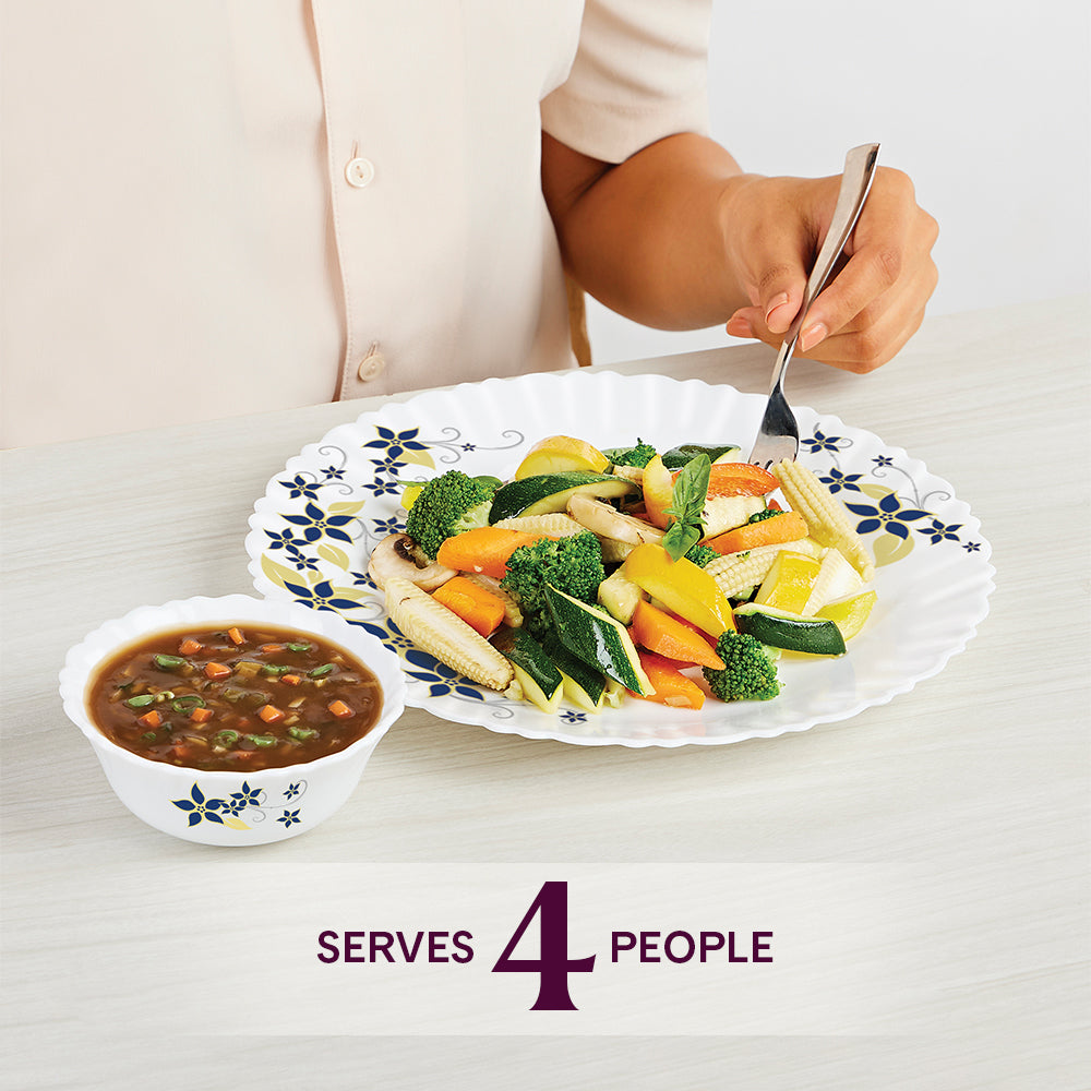 Larah by Borosil Viva Dinner Set 12 pc Set: Serves 4