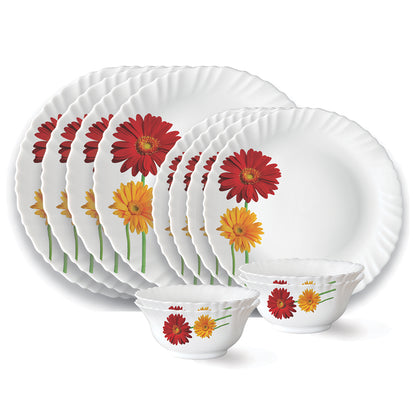 Larah by Borosil Zinnia Dinner Set 12 pc Set: Serves 4