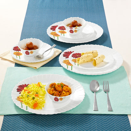 Larah by Borosil Zinnia Dinner Set 12 pc Set: Serves 4