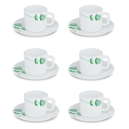 Larah Green Lily Mug n Saucer Set