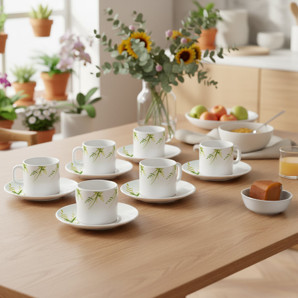 Larah Green Herbs Mug n Saucer Set