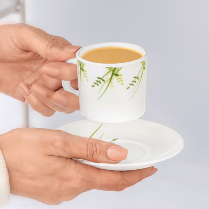 Larah Green Herbs Mug n Saucer Set