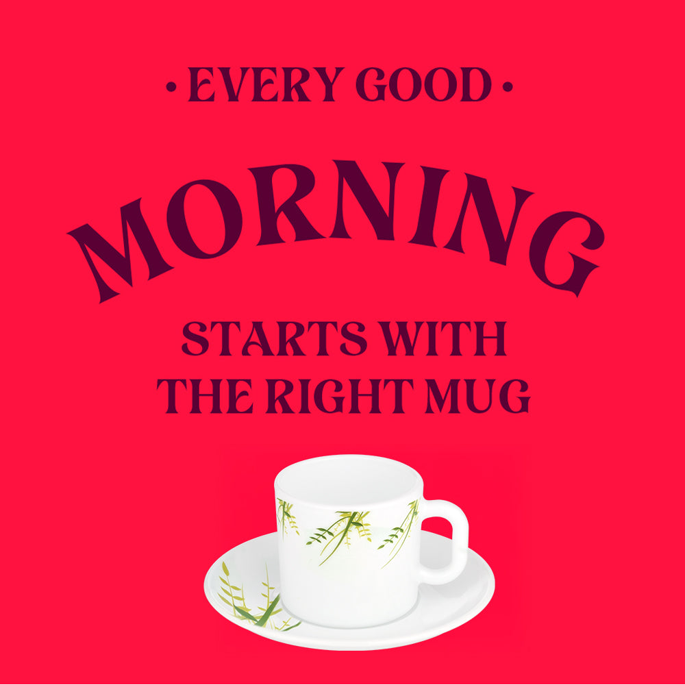 Larah Green Herbs Mug n Saucer Set