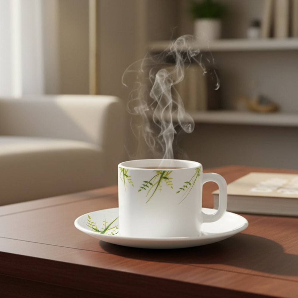 Larah Green Herbs Mug n Saucer Set