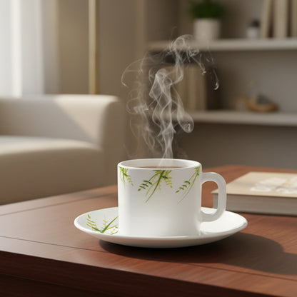 Larah Green Herbs Mug n Saucer Set
