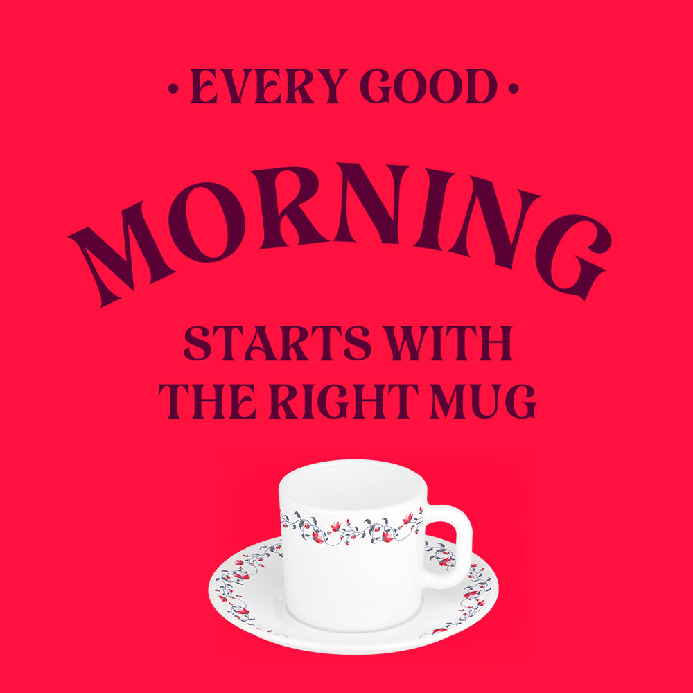 Larah By Borosil Pentas Mug n Saucer Set