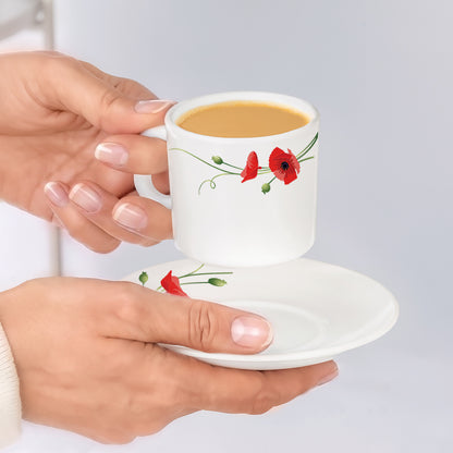 Larah Red Carnation Mug n Saucer Set