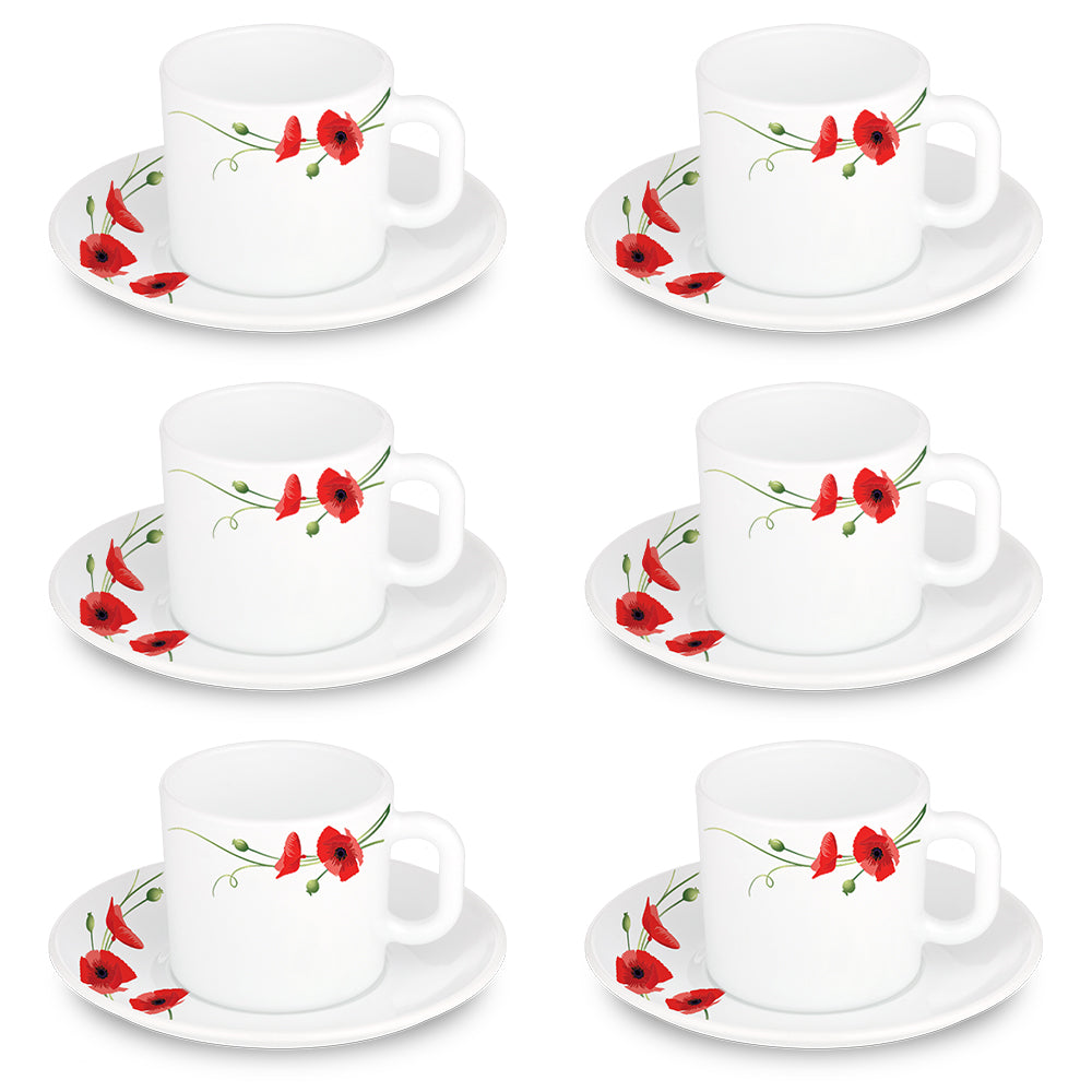 Larah Red Carnation Mug n Saucer Set