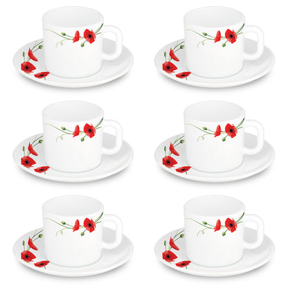 Larah Red Carnation Mug n Saucer Set