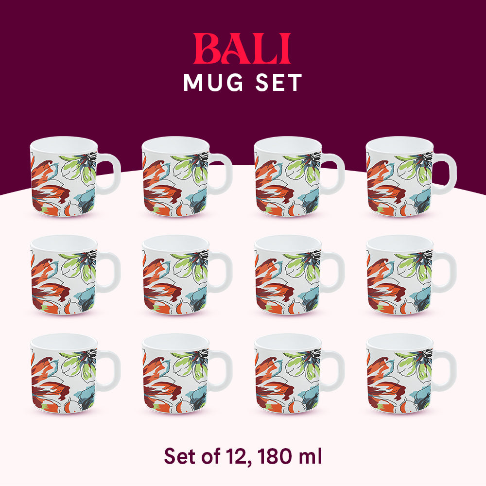 Larah by Borosil Bali Mug Set 180 ml x 12