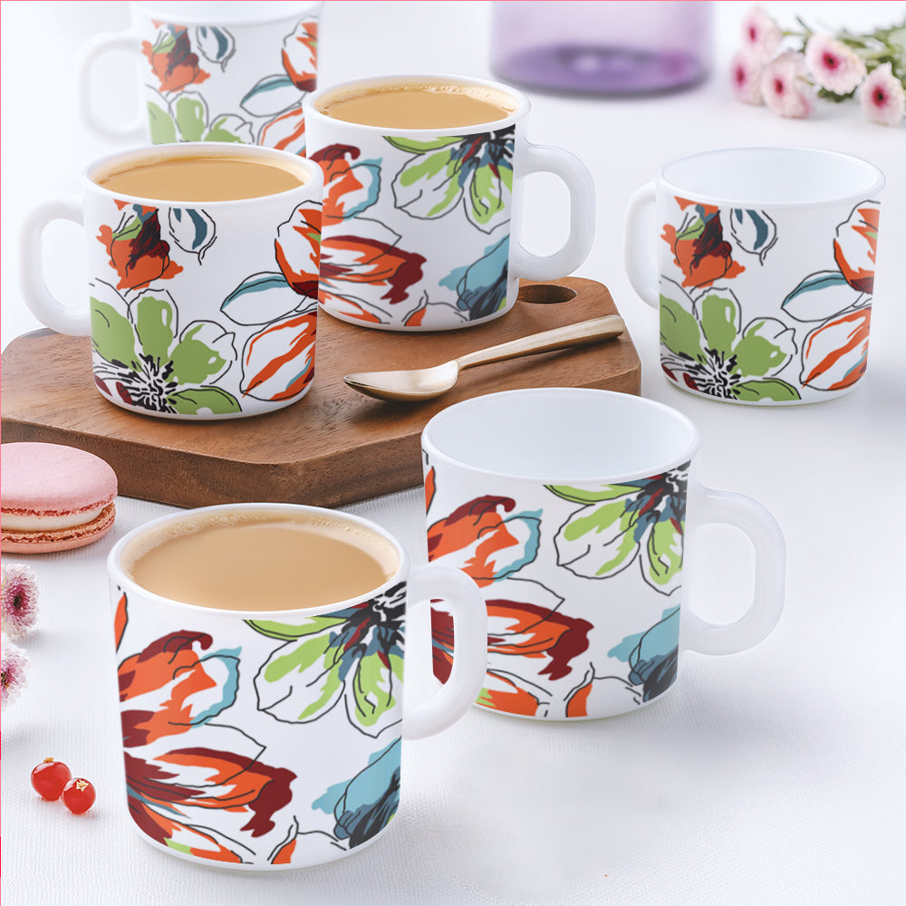 Larah by Borosil Bali Mug Set, 180ml x 12