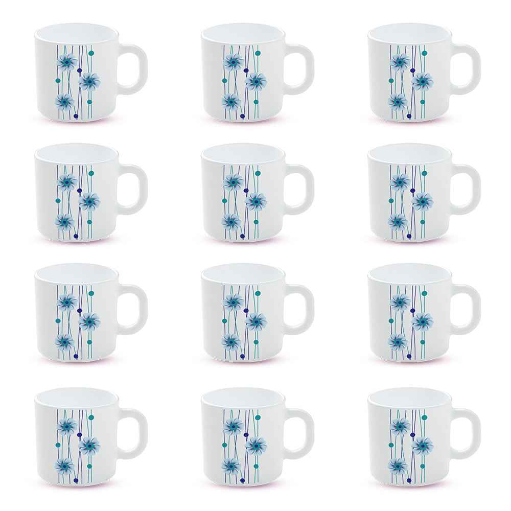 Larah by Borosil Bluebell Mug Set 180 ml x 12