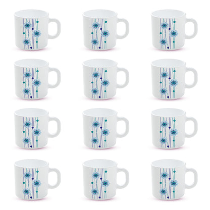 Larah by Borosil Bluebell Mug Set 180 ml x 12