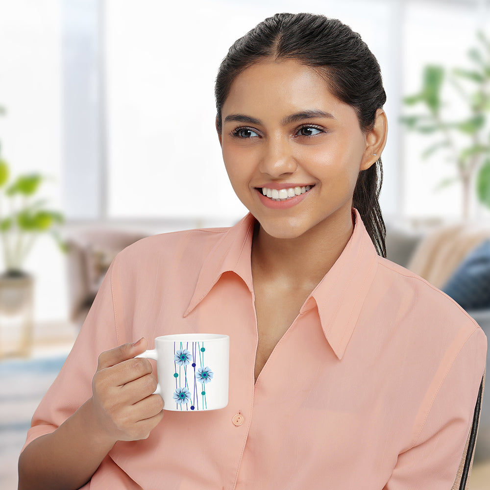 Larah by Borosil Bluebell Mug Set 180 ml x 12