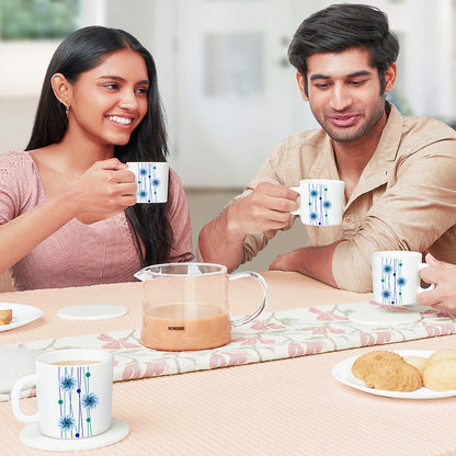 Larah by Borosil Bluebell Mug Set 180 ml x 12