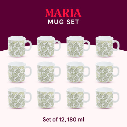 Larah by Borosil Maria Mug Set 180 ml x 12