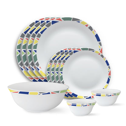 Larah by Borosil Garnet Dinner Set, 13 pc