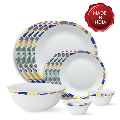 Larah by Borosil Garnet Dinner Set, 13 pc