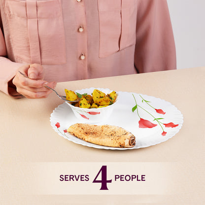 Larah by Borosil Diana Dinner Set 13 pc Set: Serves 4