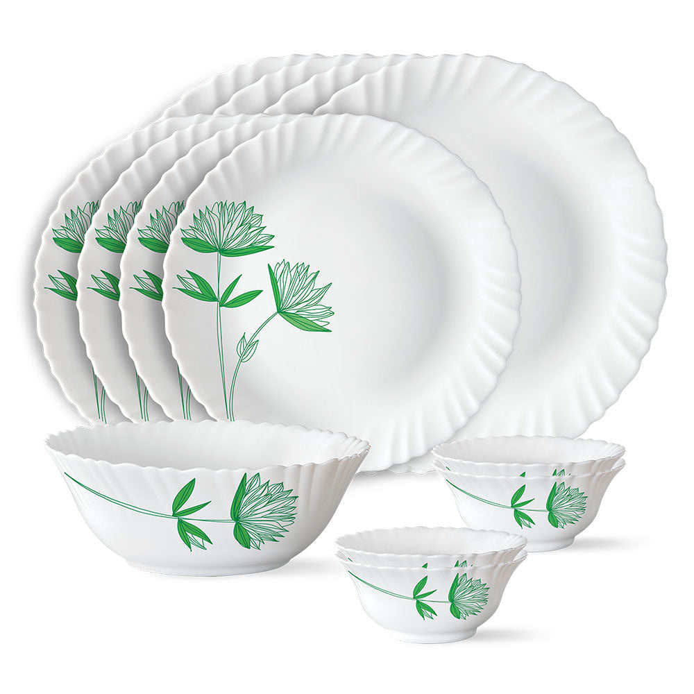 Larah by Borosil Green Lily Dinner Set
