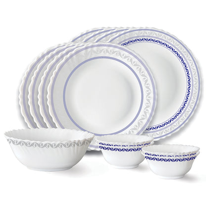 Larah by Borosil Jazzblue Dinner Set 13 pc Set: Serves 4
