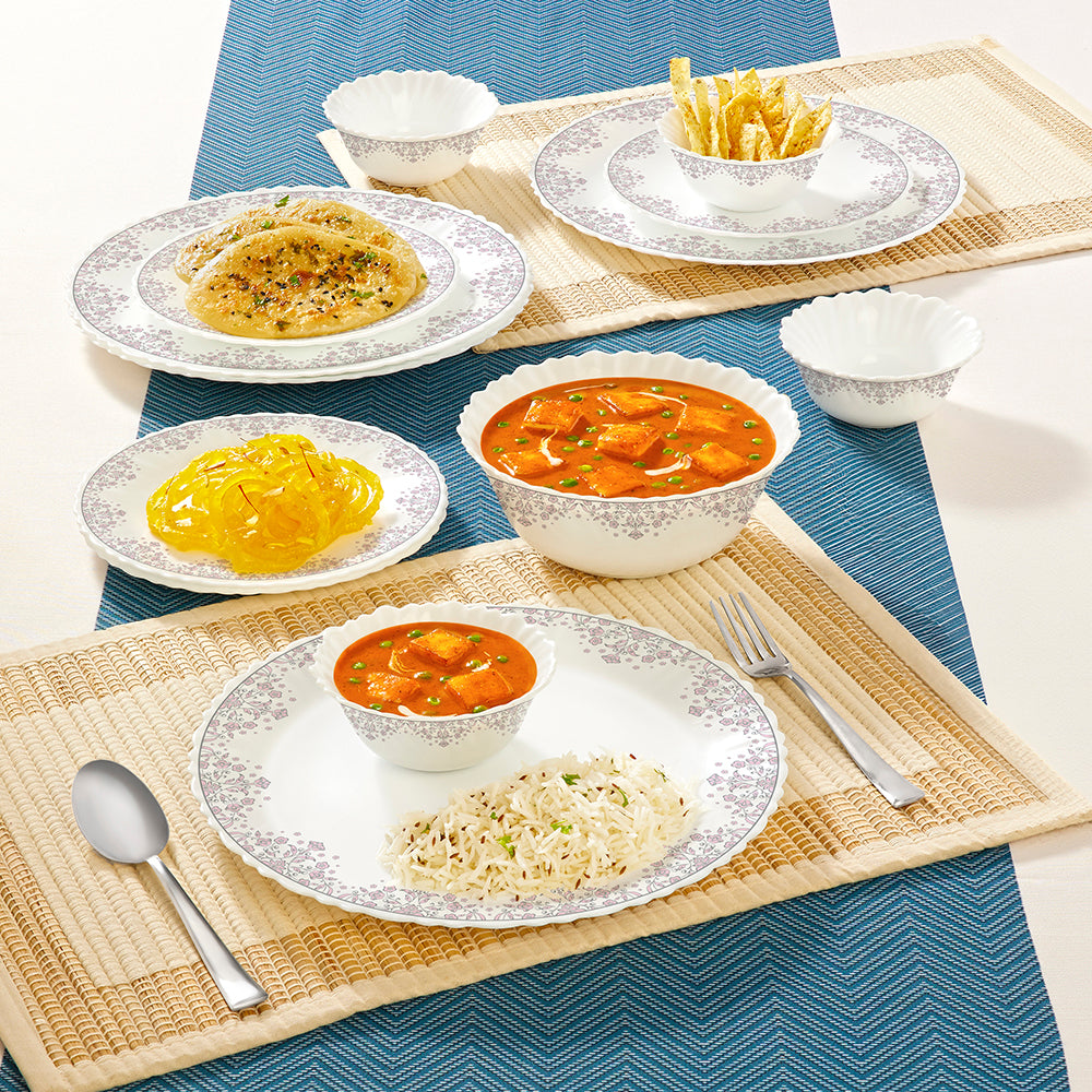 Larah by Borosil Lark Dinner Set 13 pc Set: Serves 4