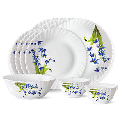 Larah by Borosil Lavender Dinner Set 13 pc Set: Serves 4 (Option 2)