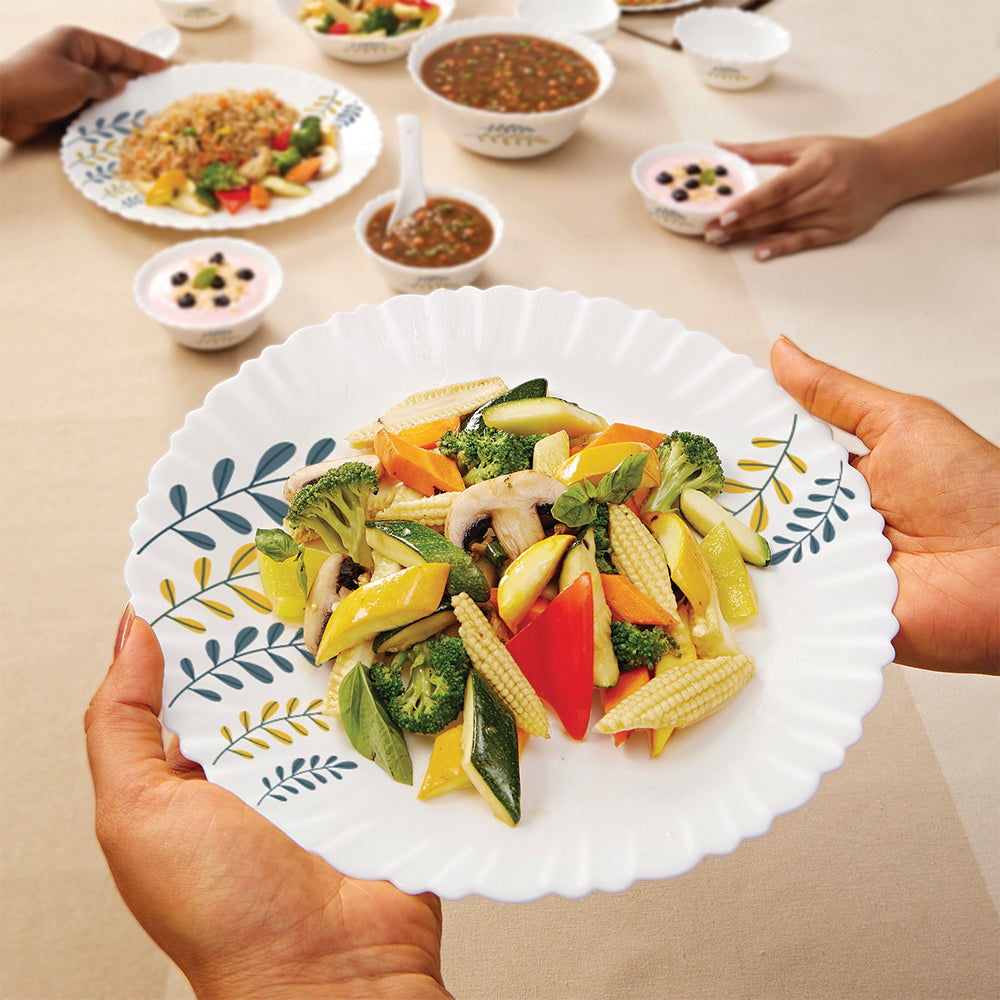 Larah by Borosil Niva Dinner Set 13 pc Set: Serves 4
