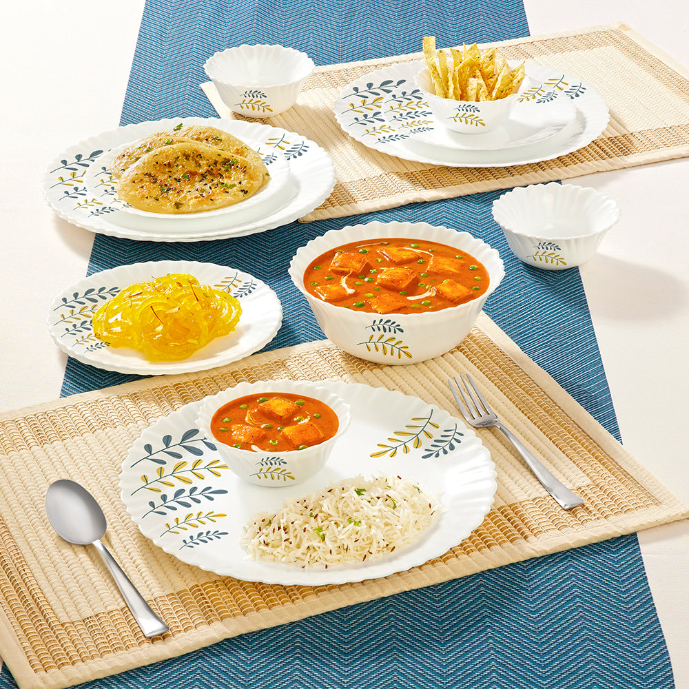 Larah by Borosil Niva Dinner Set 13 pc Set: Serves 4