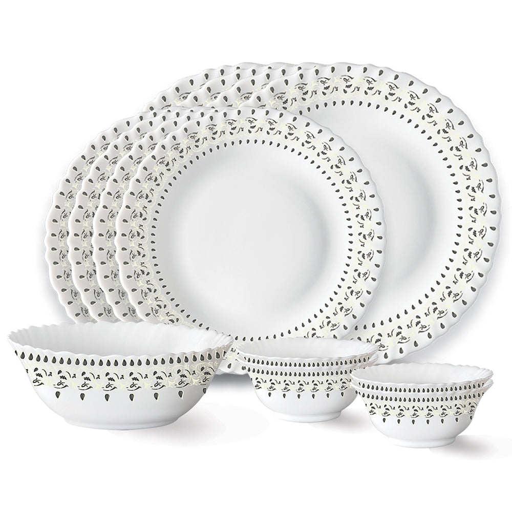 Larah by Borosil Ora Gold Dinner Set 13 pc Set: Serves 4