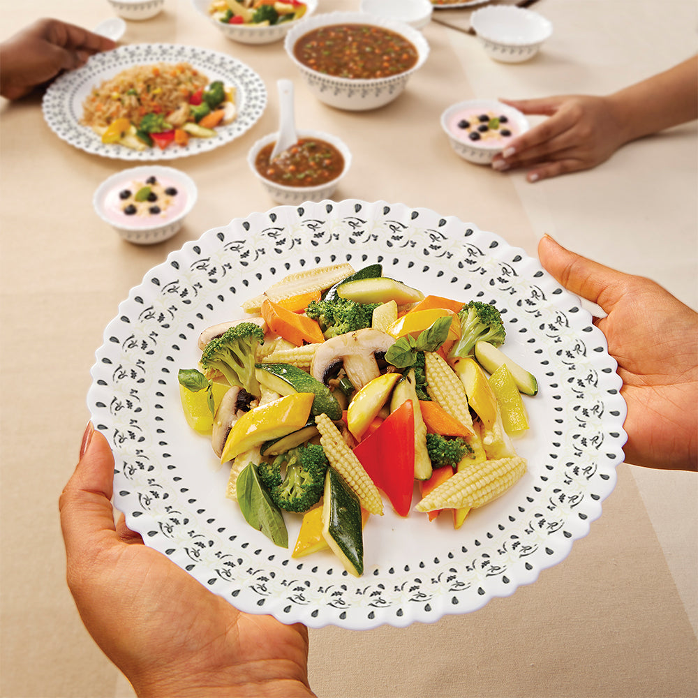 Larah by Borosil Ora Gold Dinner Set 13 pc Set: Serves 4