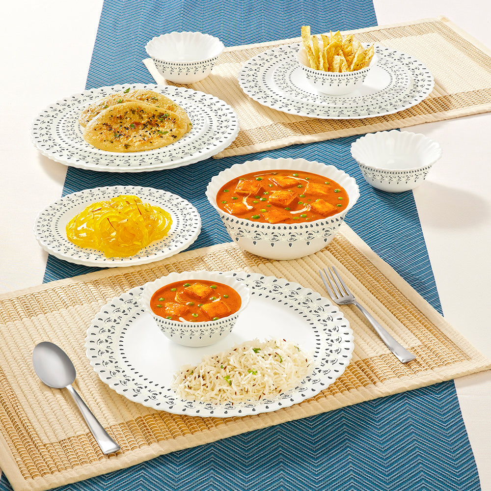 Larah by Borosil Ora Gold Dinner Set 13 pc Set: Serves 4