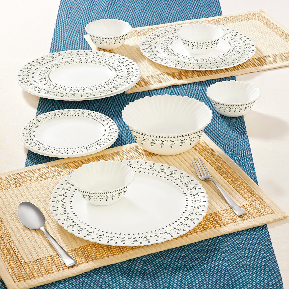 Larah by Borosil Ora Gold Dinner Set 13 pc Set: Serves 4