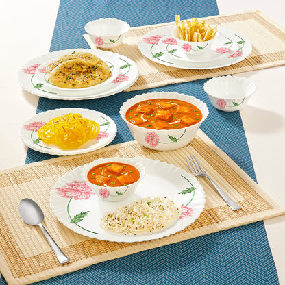 Larah by Borosil Red Mist Dinner Set 13 pc Set: Serves 4