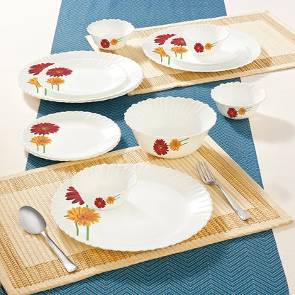 Larah by Borosil Zinnia Dinner Set 13 pc Set: Serves 4
