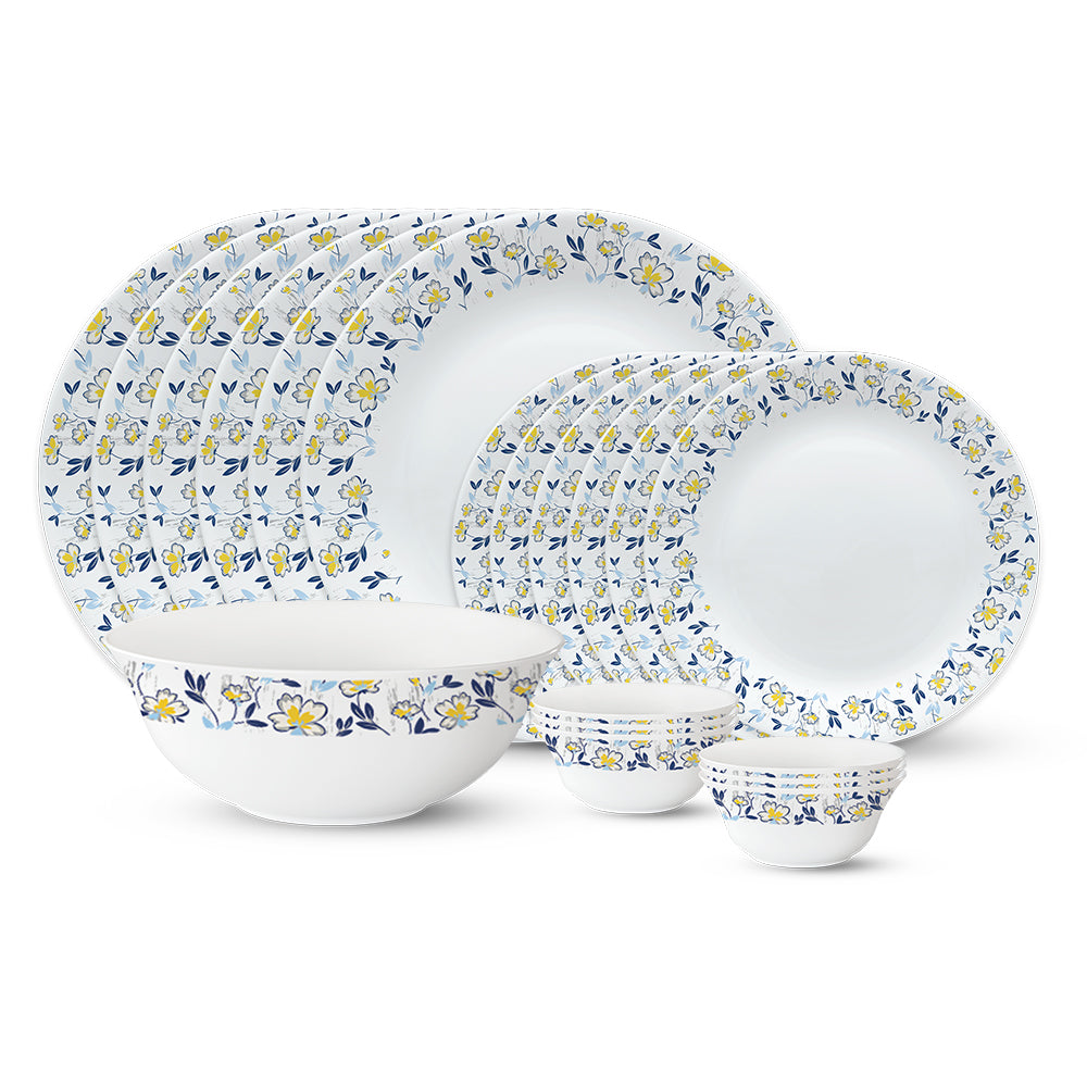 Larah by Borosil, Amara Blue Dinner Set 19 pc Set: Serves 6