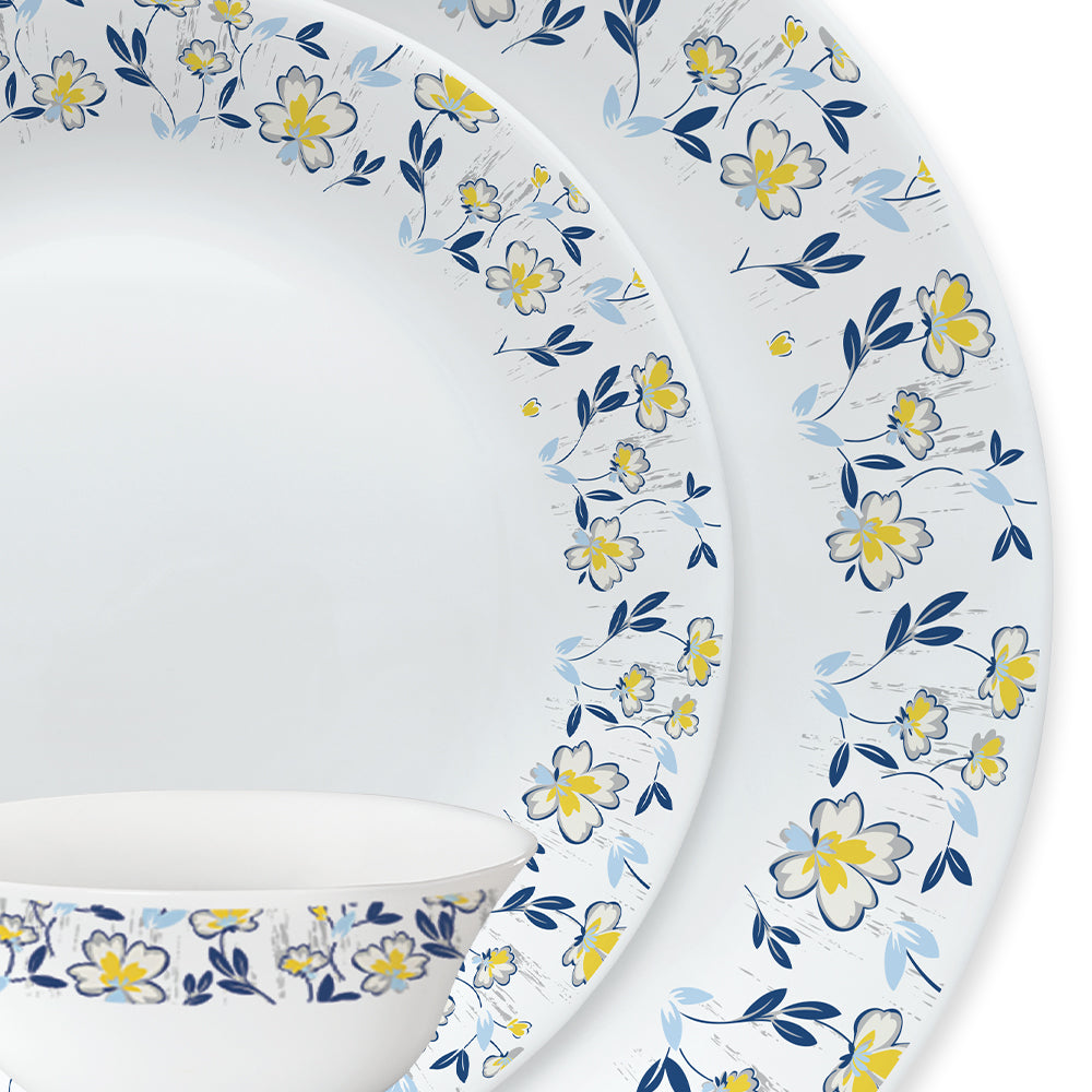 Larah by Borosil, Amara Blue Dinner Set 19 pc Set: Serves 6