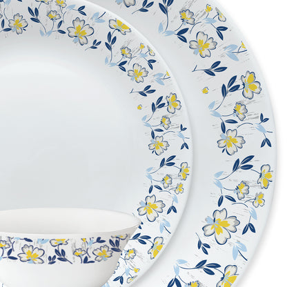 Larah by Borosil, Amara Blue Dinner Set 19 pc Set: Serves 6