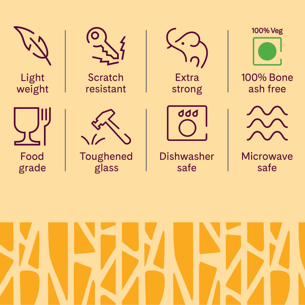 Larah by Borosil, Amara Blue Dinner Set 19 pc Set: Serves 6