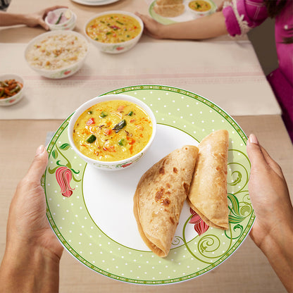 Larah by Borosil Emerald Dinner Set 19 pc Set: Serves 6